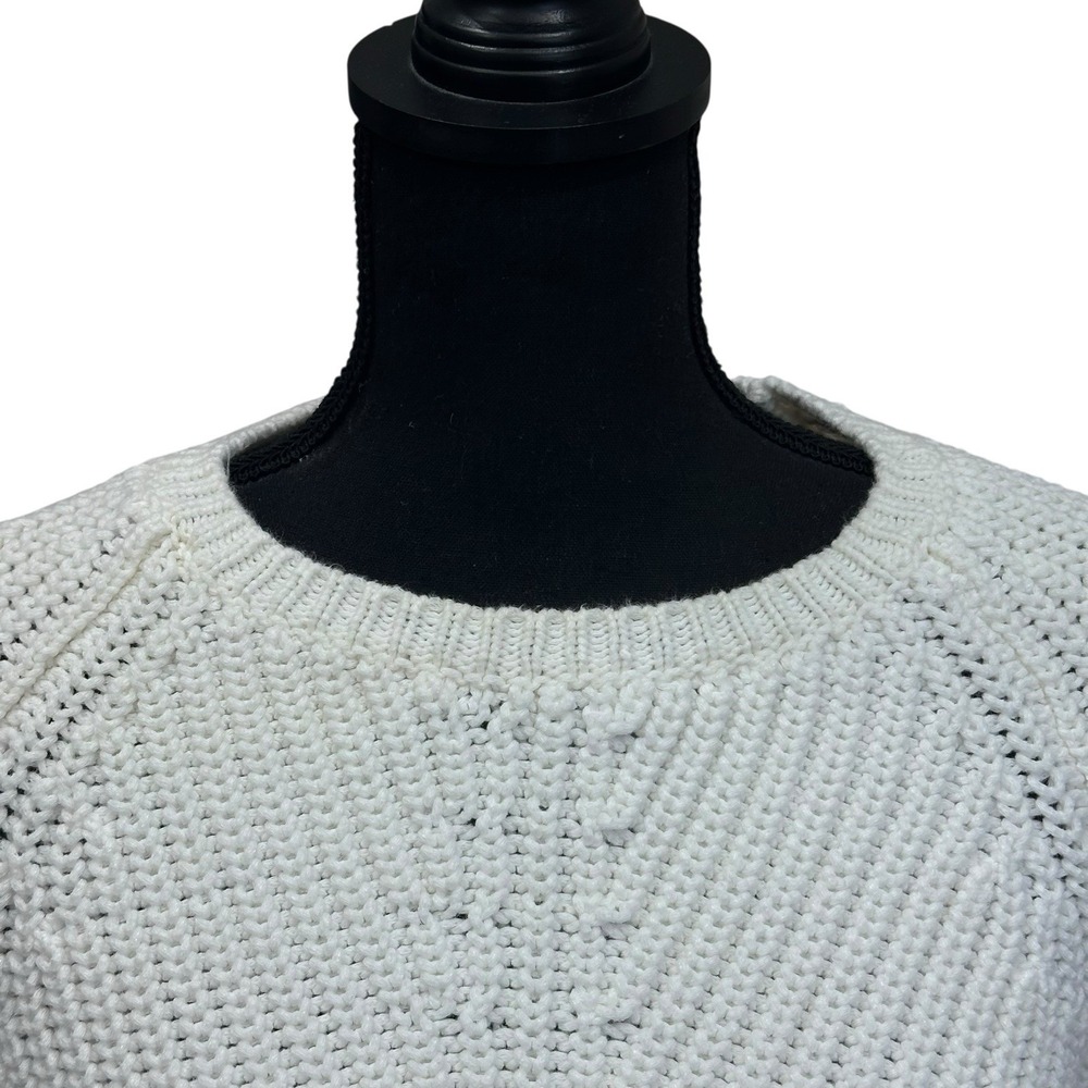Anthropologie Sweater Women's‎ Small Rosie Neira White Cotton Knit Bell Sleeves - Picture 2 of 8